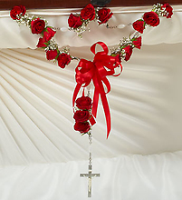 Small Rosary with Red Spray Roses