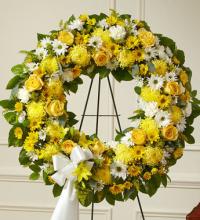 Yellow and White Standing Wreath