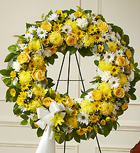 Yellow and White Standing Wreath