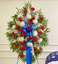 Red, White and Blue Sympathy Standing Spray