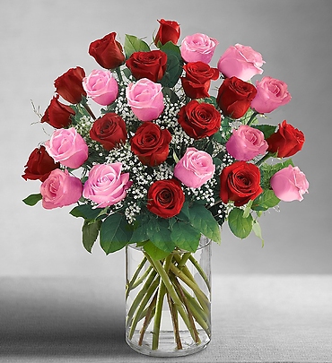 Ultimate Eleganceâ„¢ Long Stem Pink & Red Roses